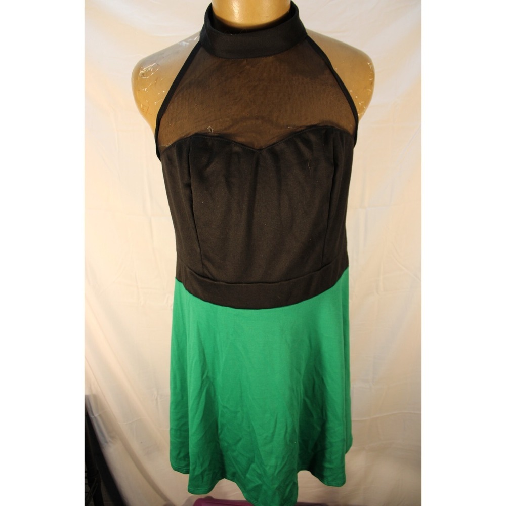 NWT Charlotte Russe Dress G2917CB Size XL Black Green